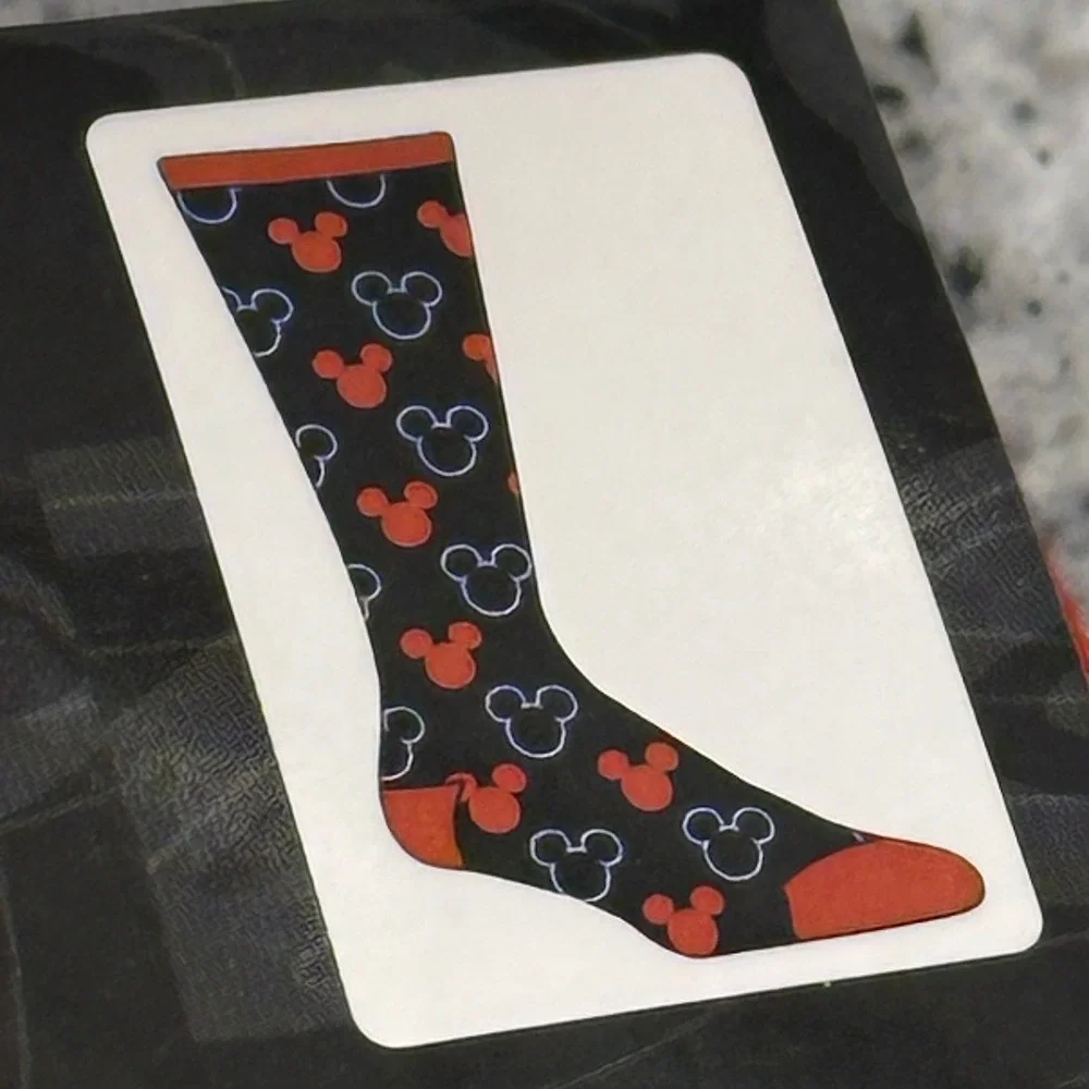 Disney Mens 9-13 Crew Socks Black Mickey Mouse Silhouette Red Blue‎ Novelty New